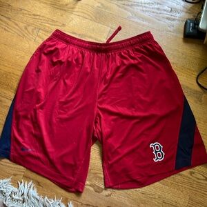 Nike size XXL Boston Red Sox dry fit shorts in red and blue